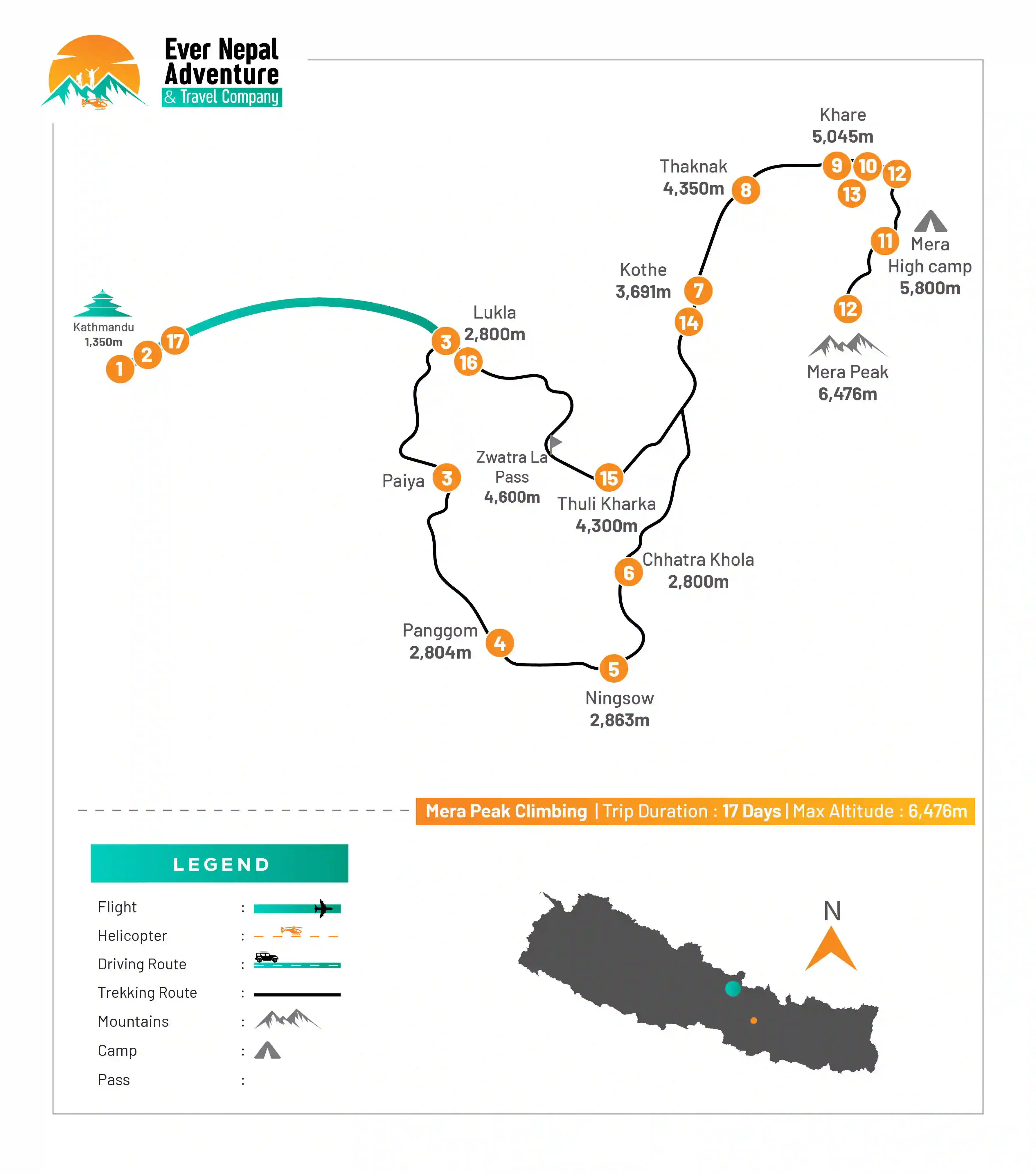 Mera Peak Climbing Route